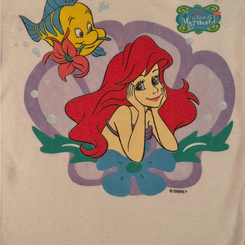 Disney The Little Mermaid Sleepwear T-shirt Youth Size 6 Vintage - Picture 2 of 10